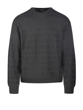 MEN EMPORIO ARMANI GREY VIRGIN WOOL SWEATER