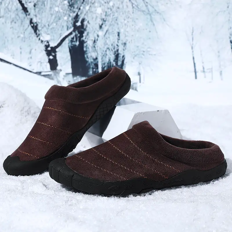 Men's Plus Fleece Warm Cotton Slippers