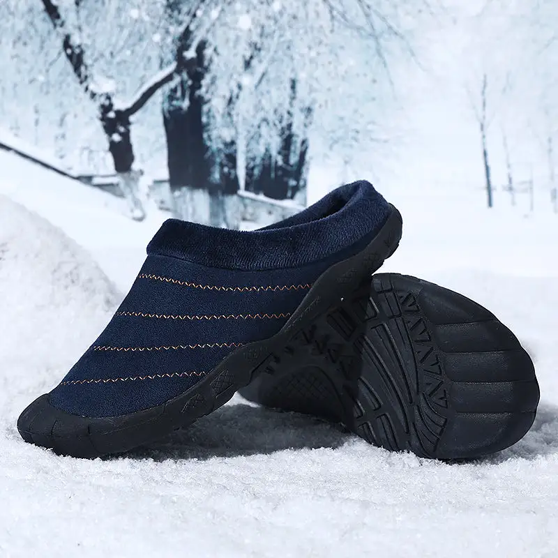 Men's Plus Fleece Warm Cotton Slippers