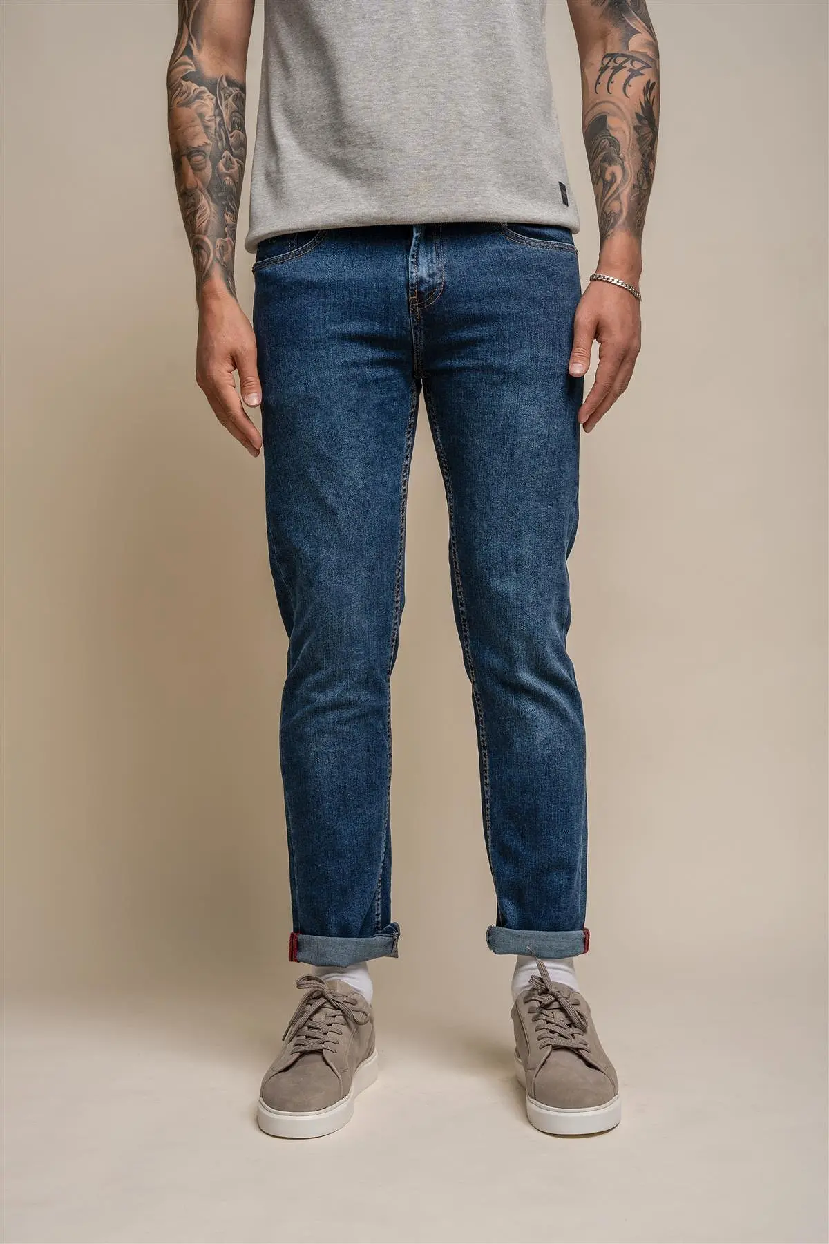 Milano Navy Stretch Denim Jeans