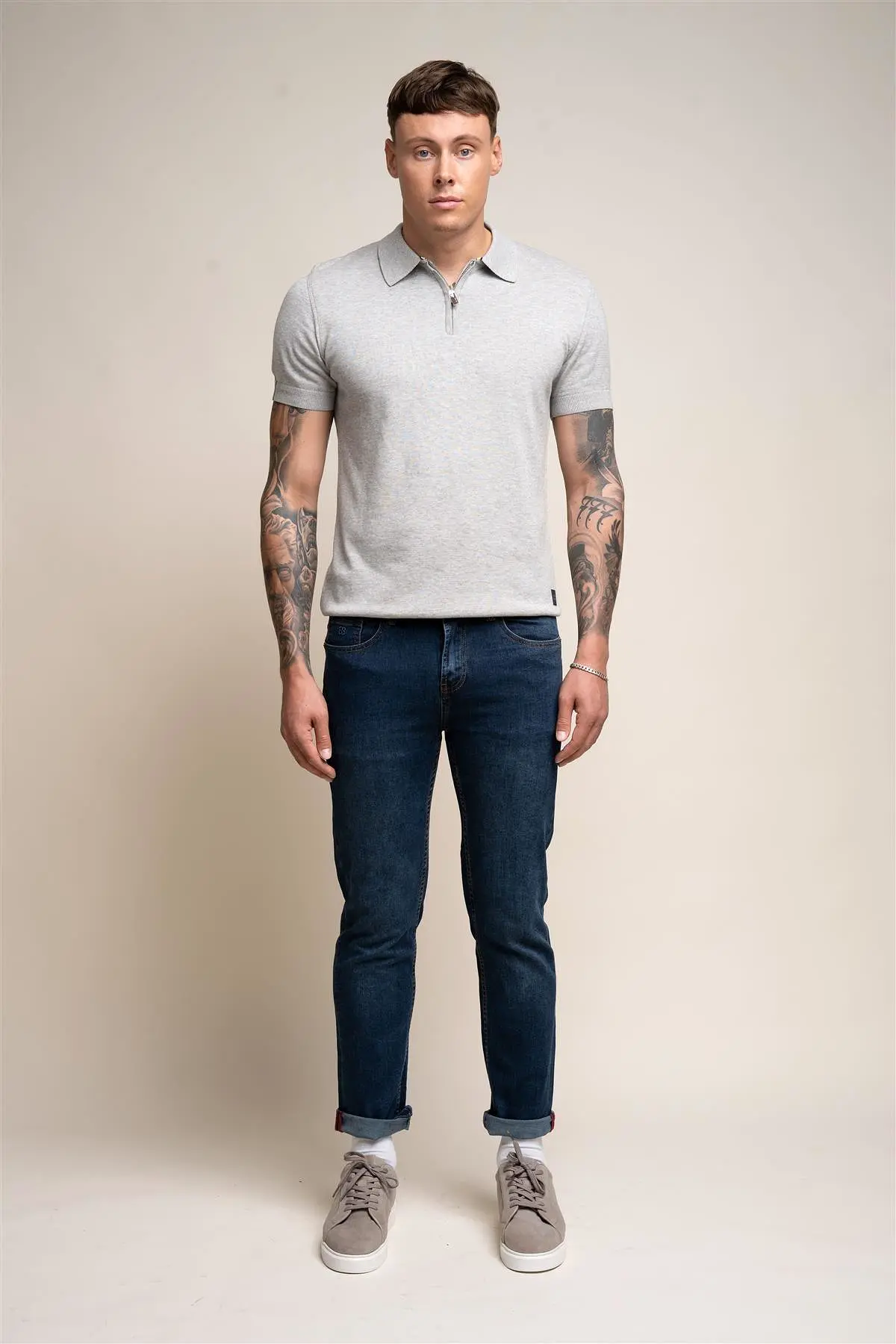 Milano Navy Stretch Denim Jeans