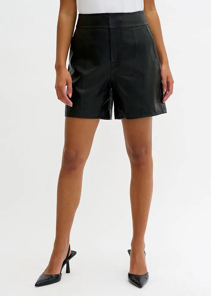 My Essential Wardrobe The Leather Shorts - Black