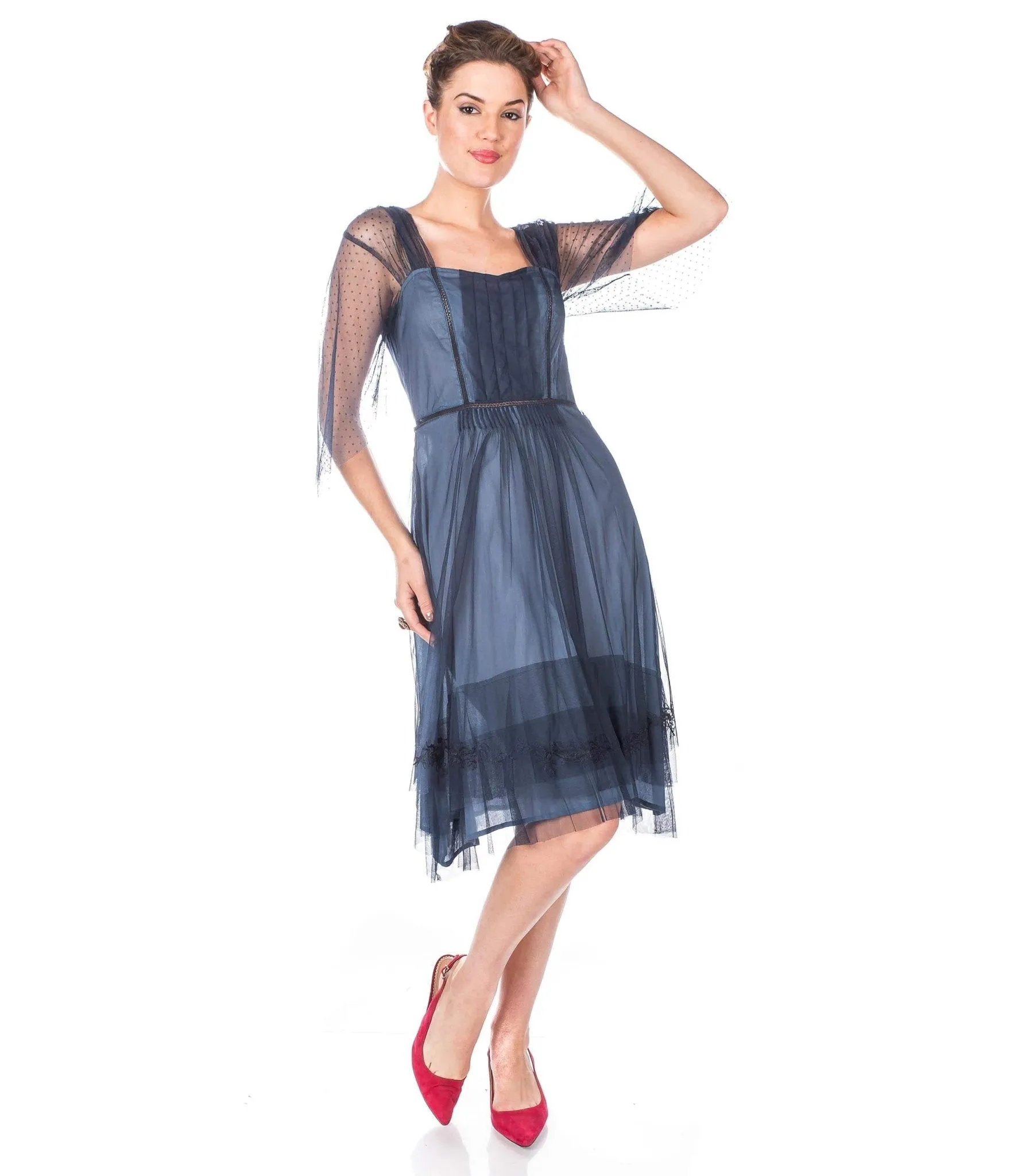 Nataya 1920s Indigo Vintage Style Flapper Dress