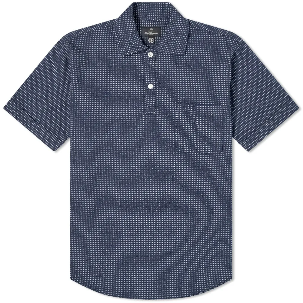 Nigel Cabourn Short Sleeve Multi Dot ShirtWhite & Multi Dot Navy