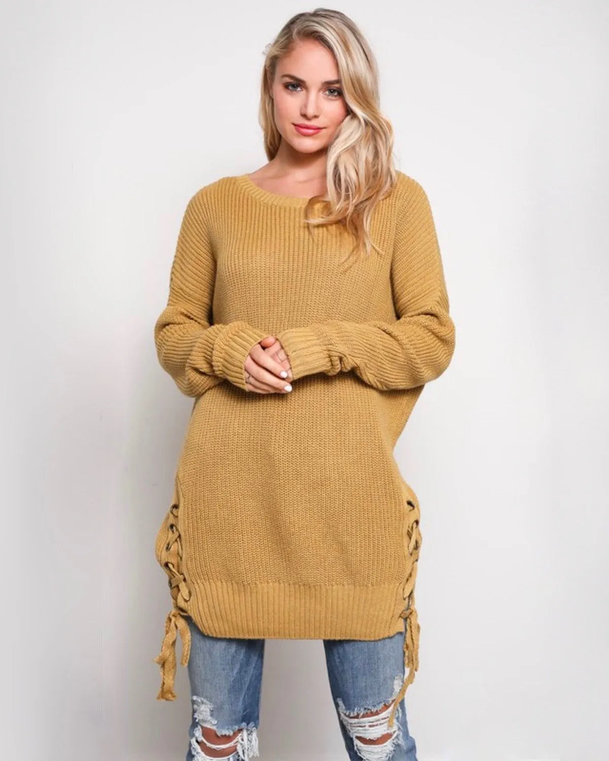 No Bad Days Side Grommet Sweater in More Colors