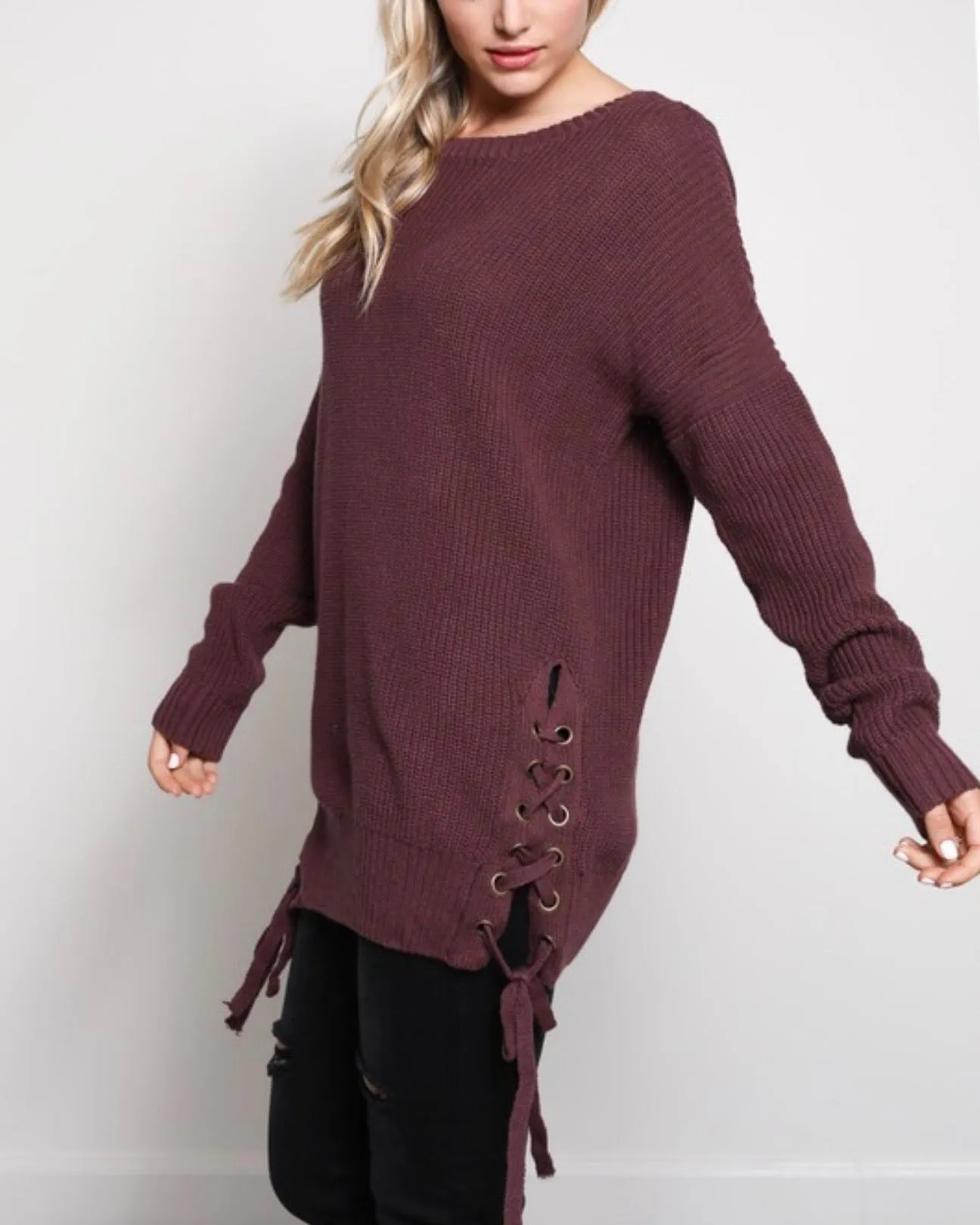 No Bad Days Side Grommet Sweater in More Colors