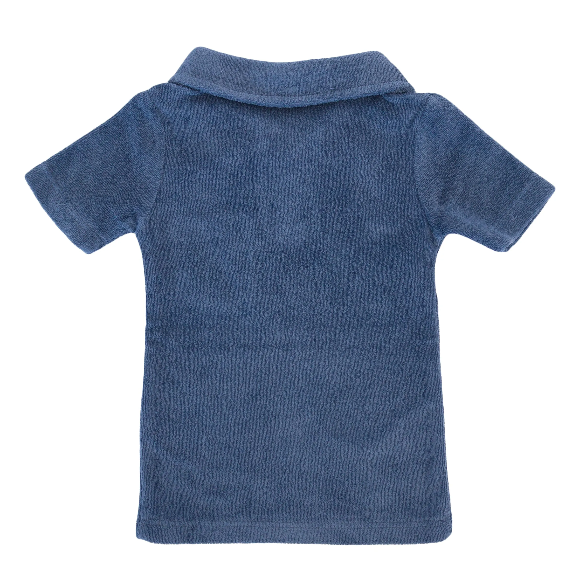 oh baby! Cotton Terry Polo Shirt - Denim