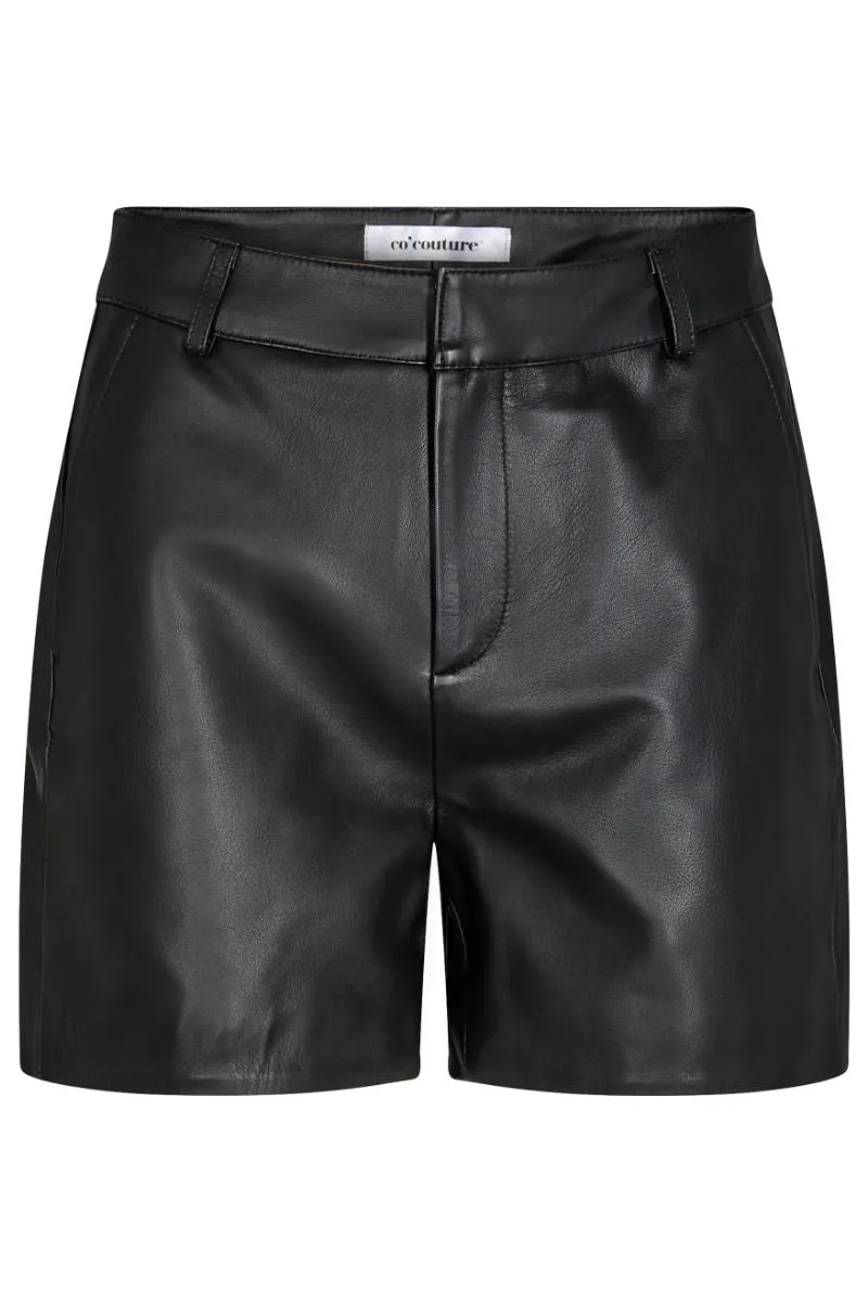 Phoebe Midi Leather Shorts | Black | Bukser fra Co'couture