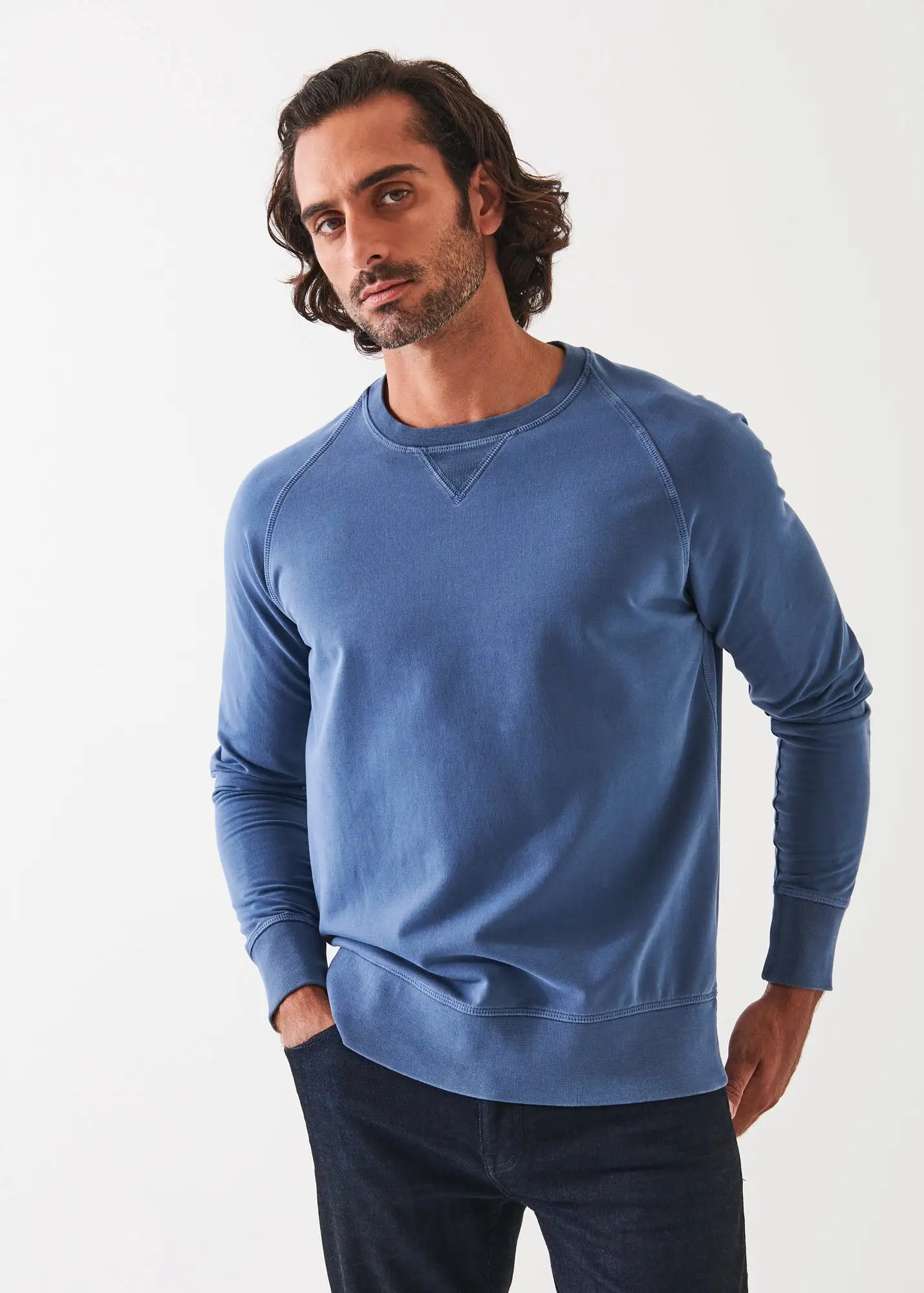 PIMA STRETCH FLEECE CREWNECK