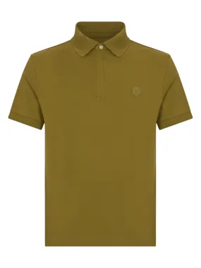 Polo in Eco Cotton Piquet Stretch - Green Moss