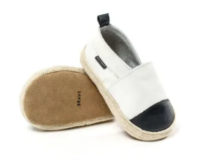 Pretty Brave Espadrille- White with Black Toe