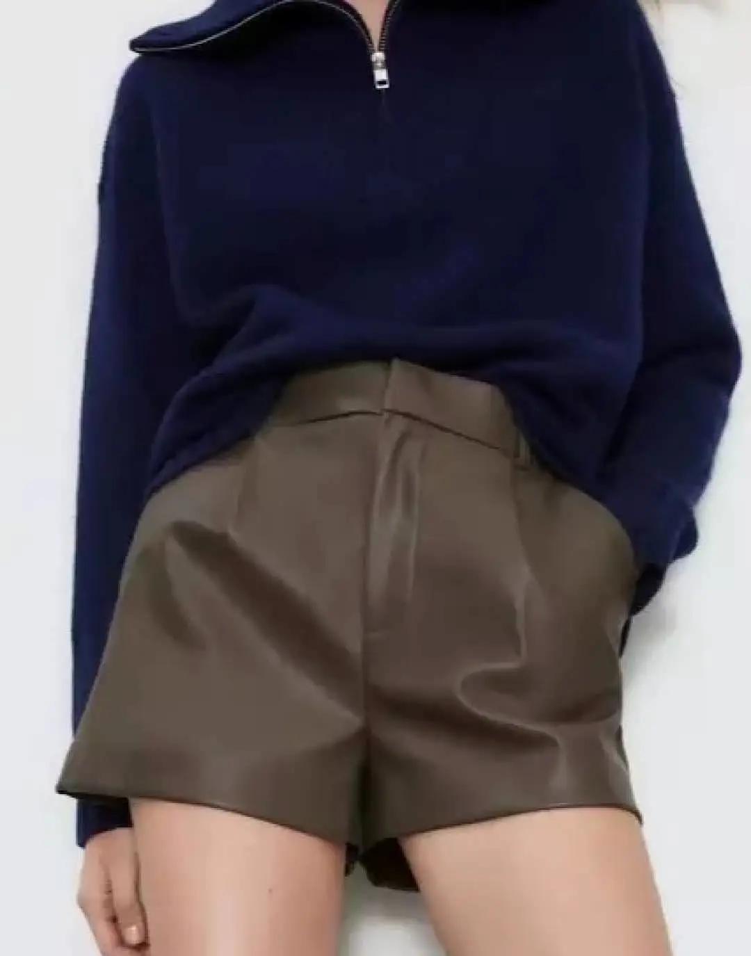 PU Leather High Waisted Shorts