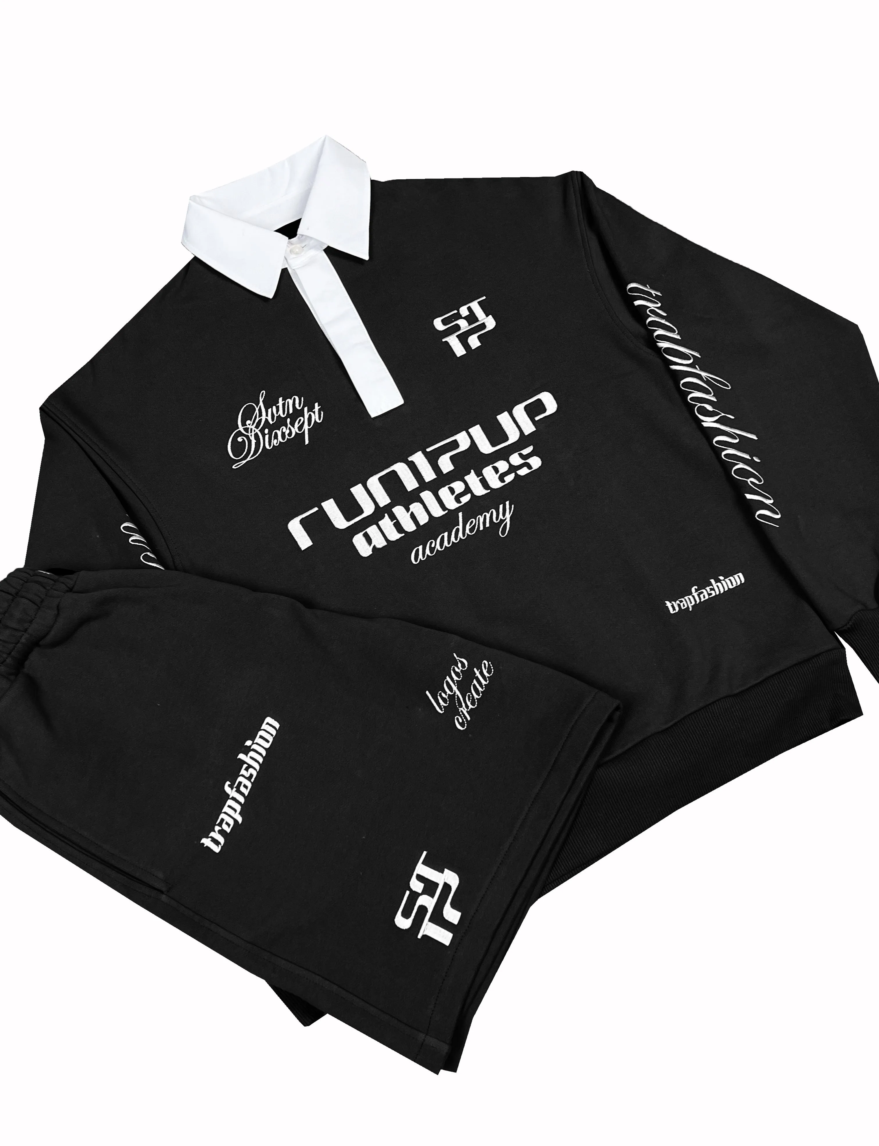 Run17up Athletes Black Polo Short