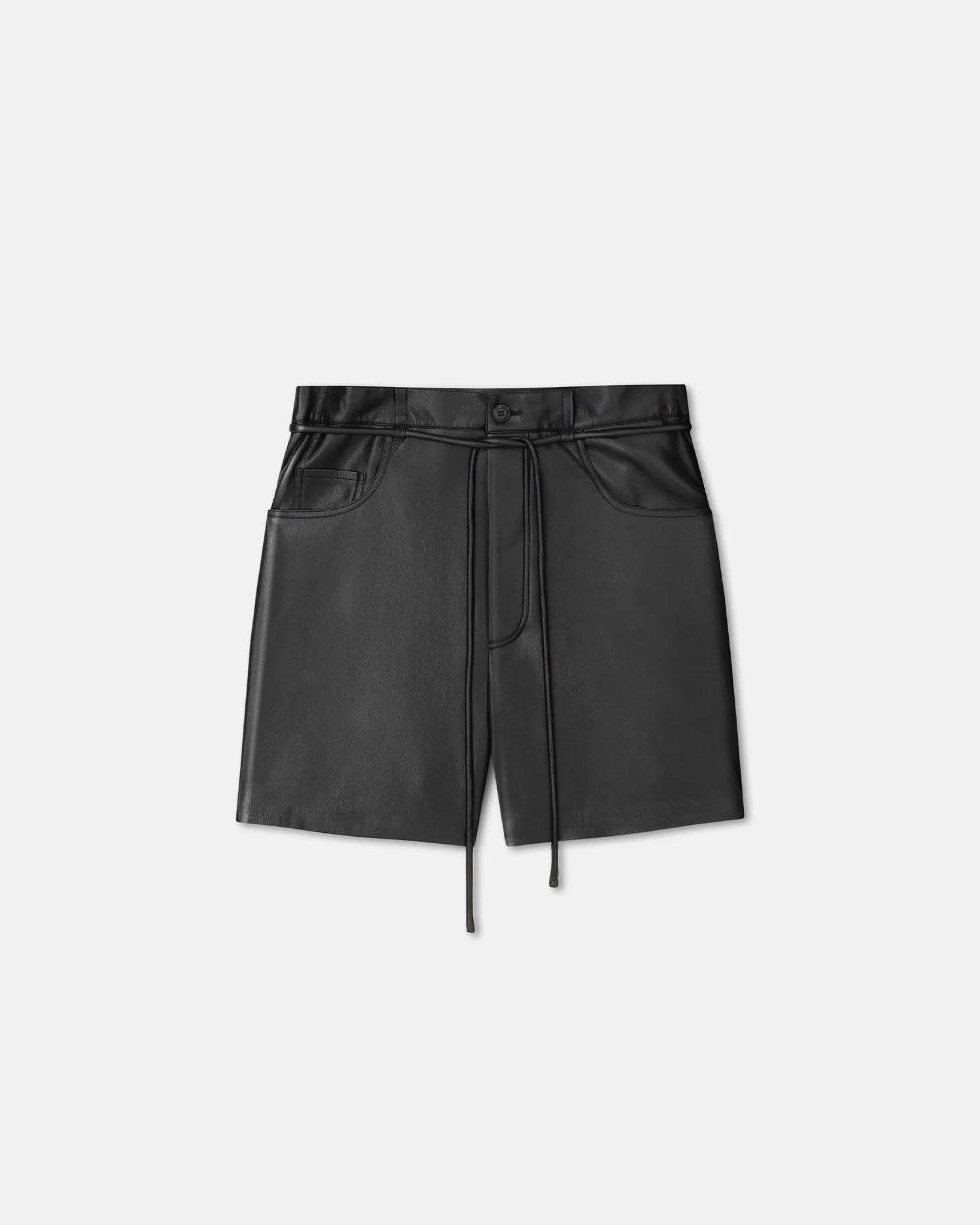 Scepa - Belted Okobor Alt-Leather Shorts - Black