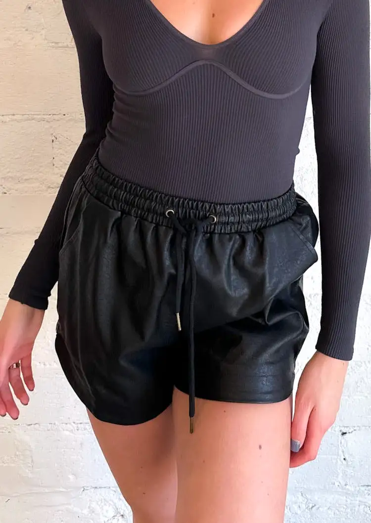 Seasons Change Faux Leather Shorts