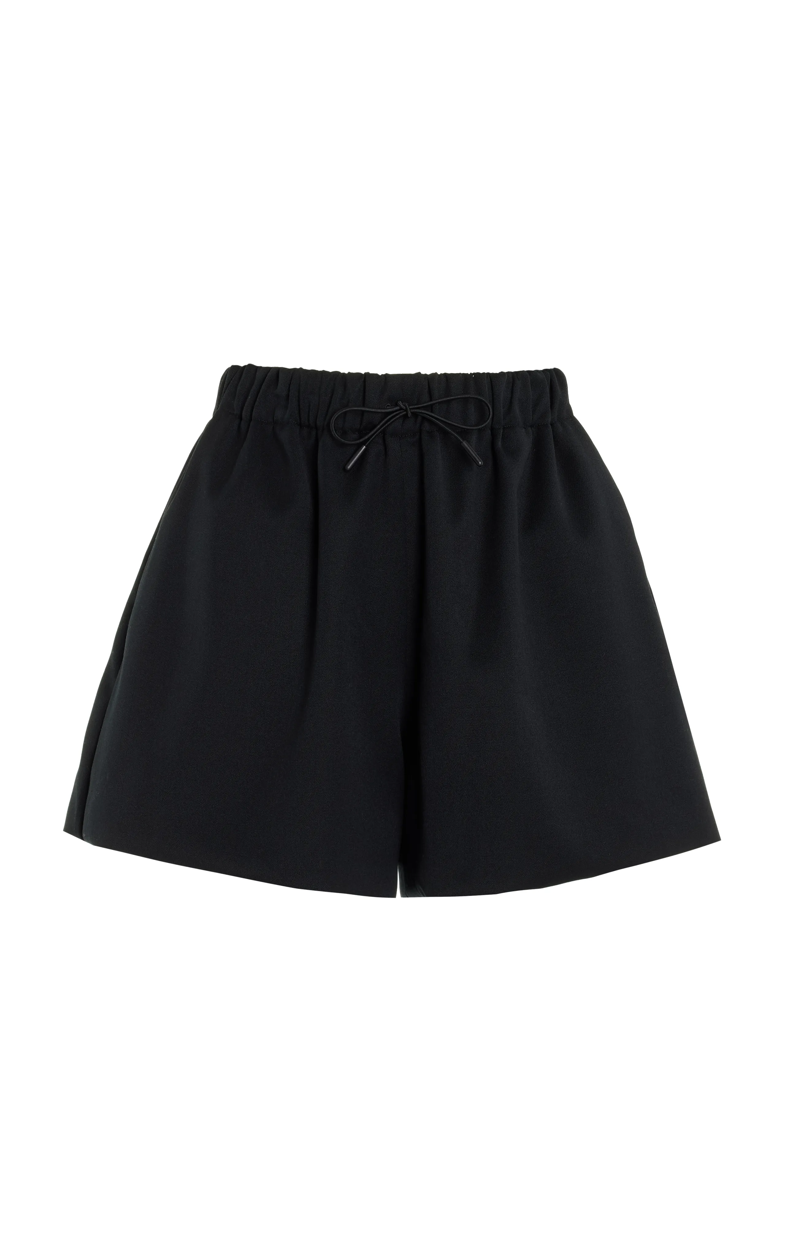 Simone Rocha Faux Leather-Trimmed Wool-Blend Flared Shorts