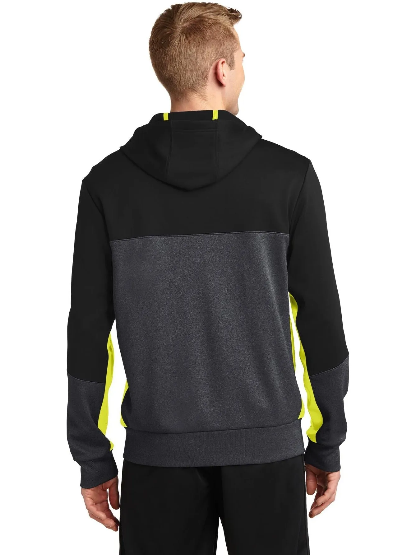 Sport-Tek Tech Fleece Colorblock Full-Zip Hooded Jacket