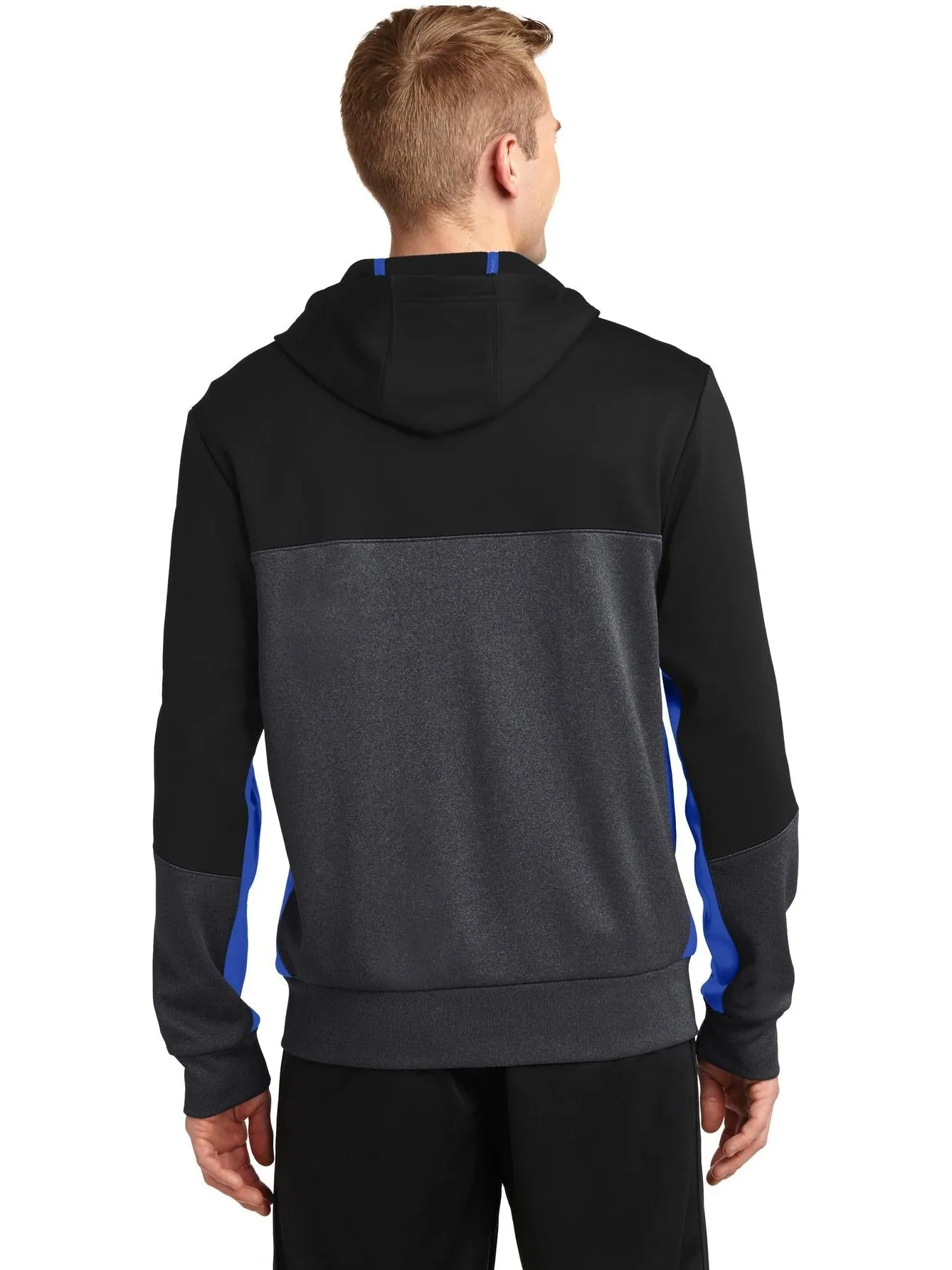 Sport-Tek Tech Fleece Colorblock Full-Zip Hooded Jacket