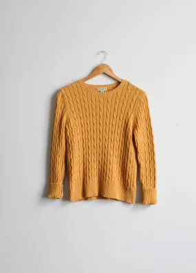 sunflower yellow cable knit summer cotton sweater