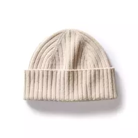 The Rib Beanie in Oat Heather