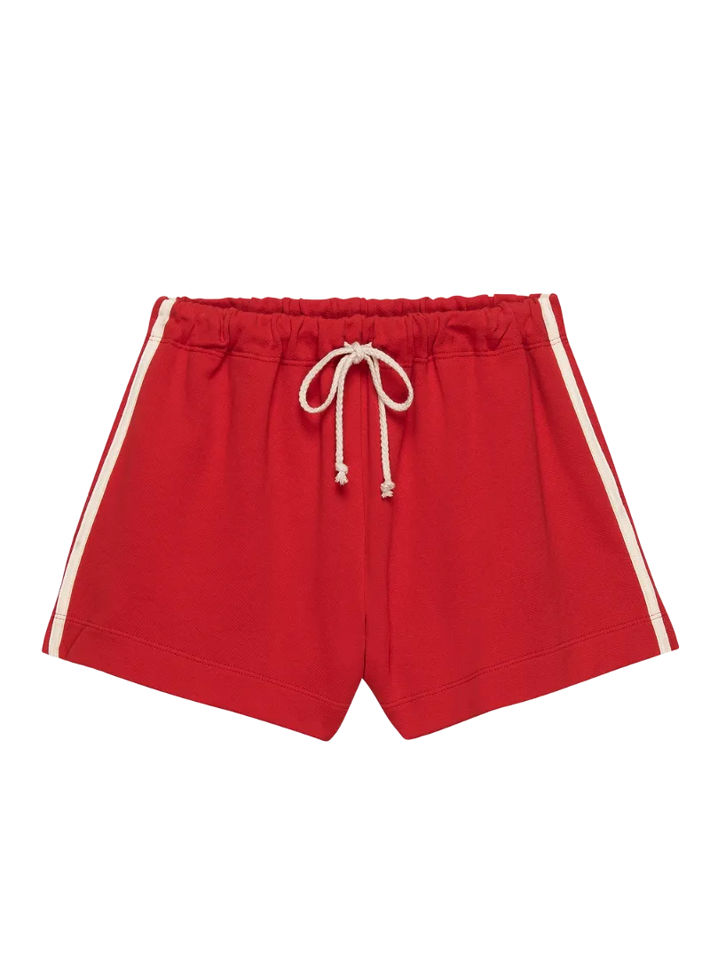 The Stripe Eco-Terry Short in Tomato