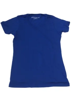 The Victory Blue WOMENS Short Sleeve V-Neck T-Shirt (L)