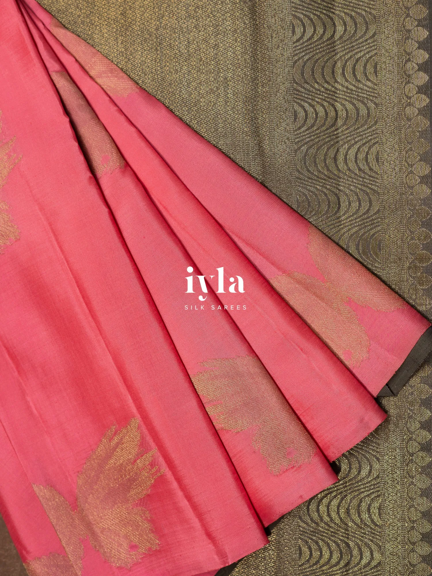 The Watermelon Pink Butterfly Kanjeevaram in Pure Gold Zari