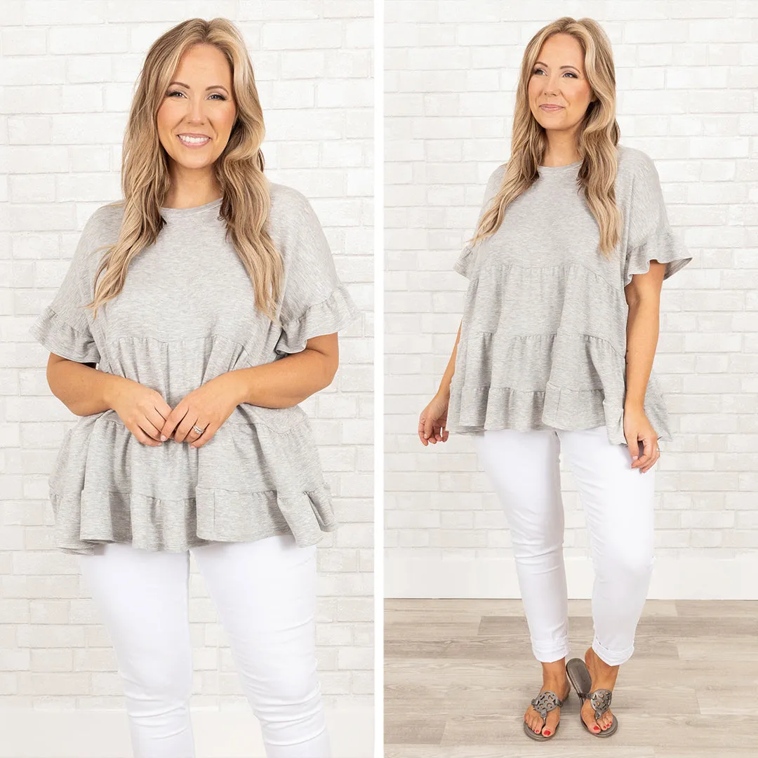 Together In This Moment Top, Heather Grey