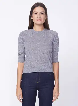 Triblend Sweatshirt Tee in Heather Grey