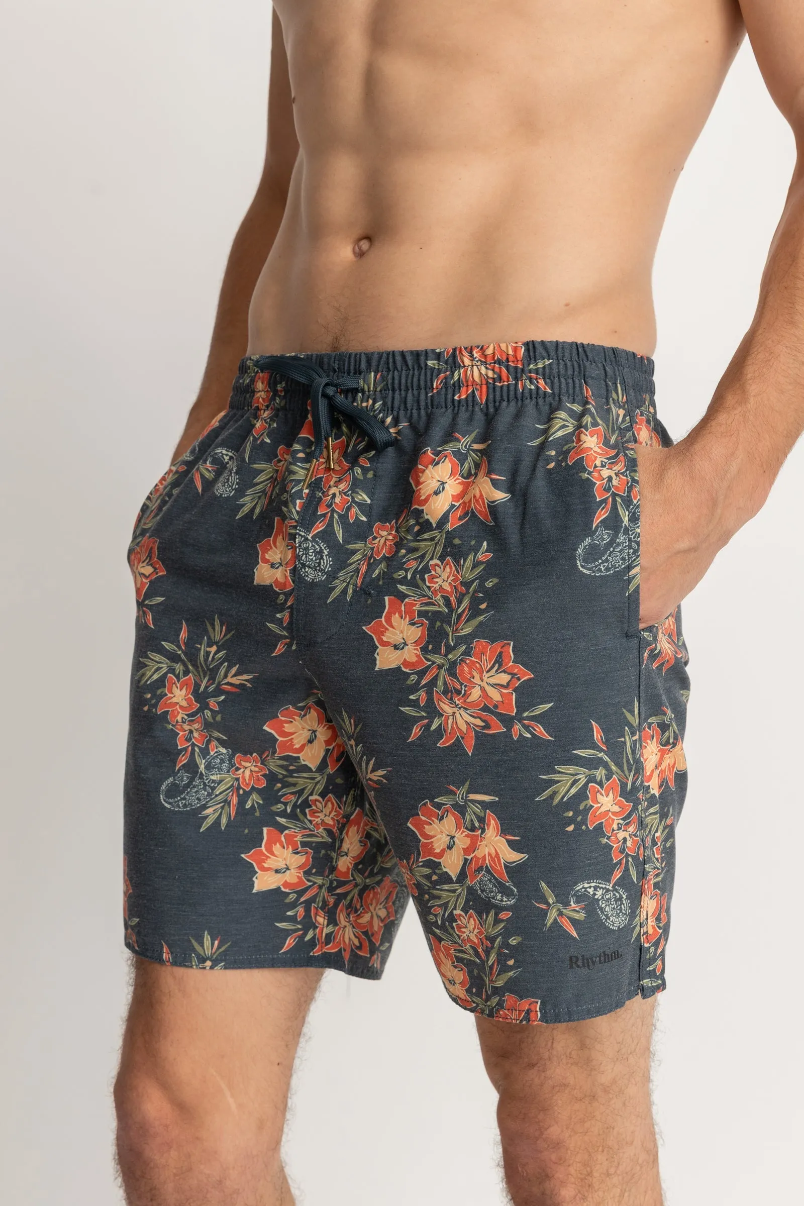 Tropical Paisley Beach Short Navy