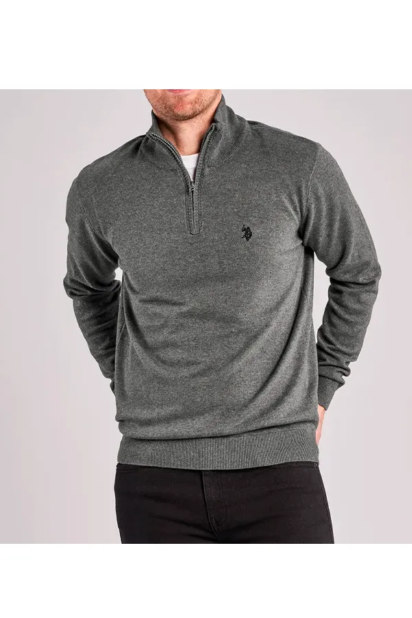 U.S. POLO ASSN. Half-Zip Knit Brison Dark Grey