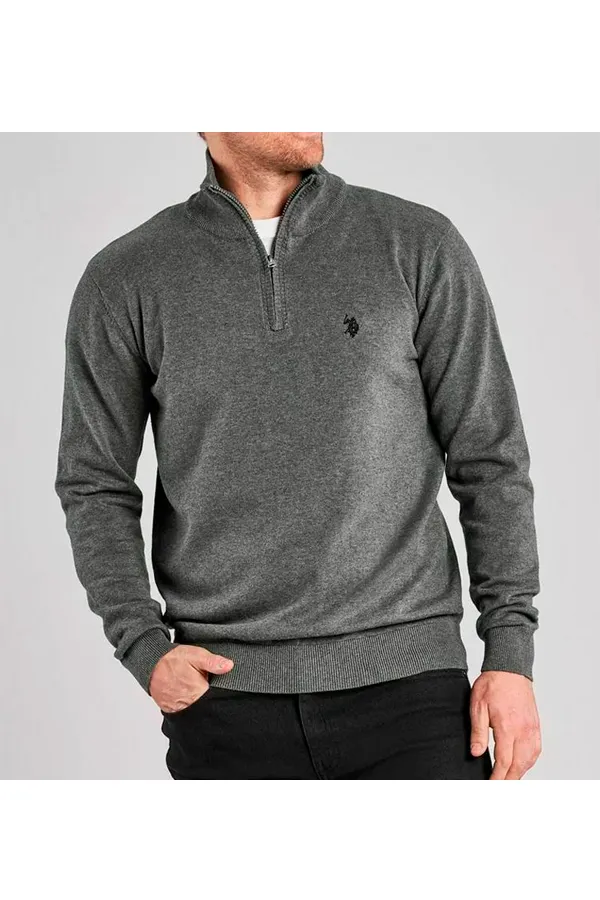 U.S. POLO ASSN. Half-Zip Knit Brison Dark Grey