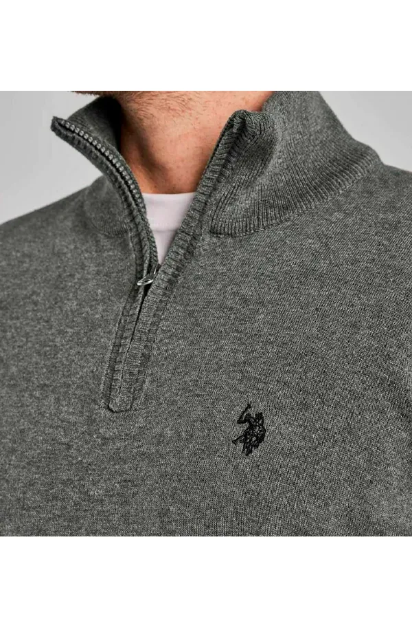 U.S. POLO ASSN. Half-Zip Knit Brison Dark Grey