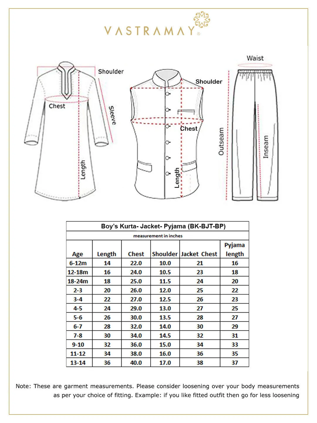 Vastramay Boys Coffee Brown, Mustard And White Jacket, Kurta and Pyjama Set