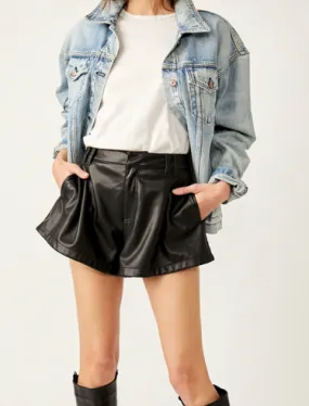 Vegan Leather Bell Shorts by Free People