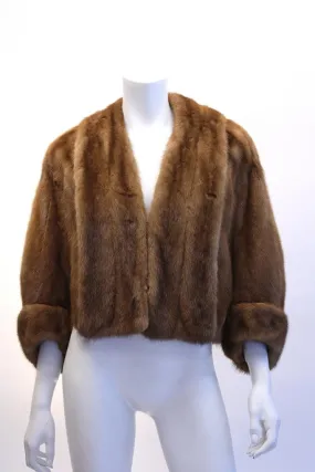 Vintage Light Brown Mink Short Coat/Cape