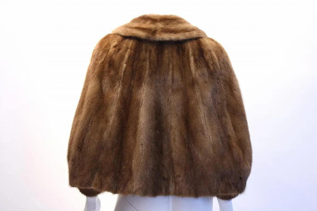 Vintage Light Brown Mink Short Coat/Cape