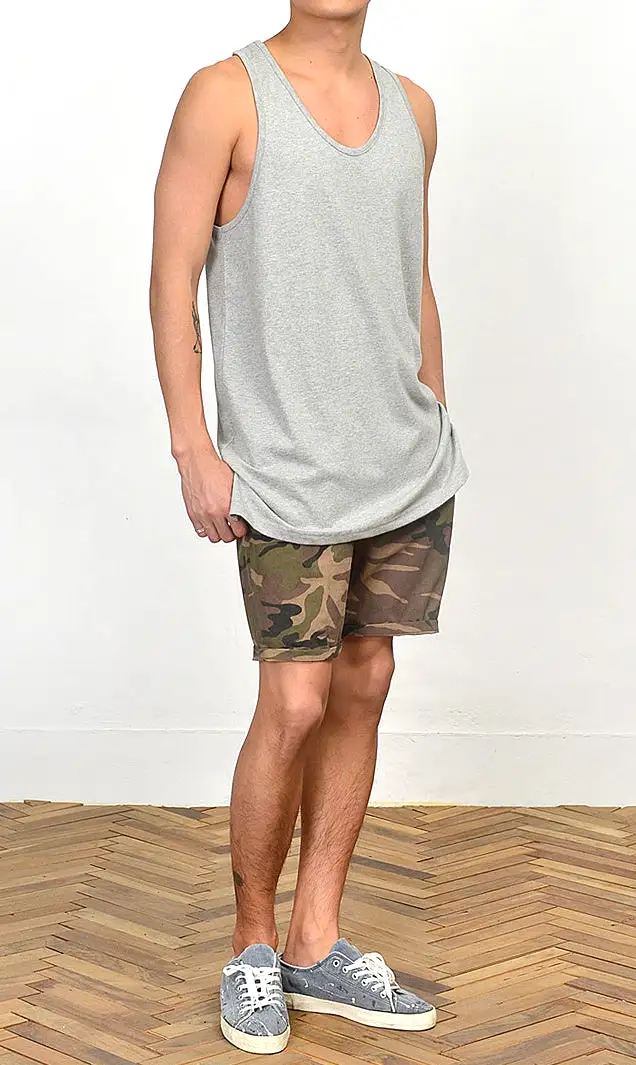 White Black Heather Gray Casual Sleeveless Tshirts Mens Tees Tanks Tops Basic Made in Korea 100% Washed Cotton Loose fitted