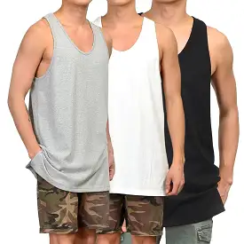 White Black Heather Gray Casual Sleeveless Tshirts Mens Tees Tanks Tops Basic Made in Korea 100% Washed Cotton Loose fitted