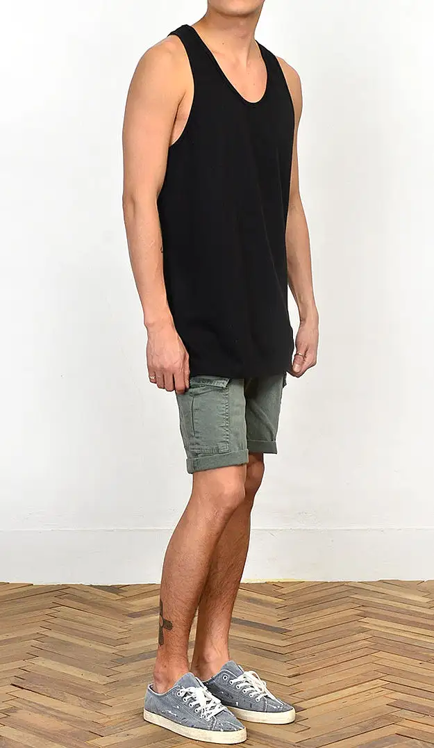 White Black Heather Gray Casual Sleeveless Tshirts Mens Tees Tanks Tops Basic Made in Korea 100% Washed Cotton Loose fitted