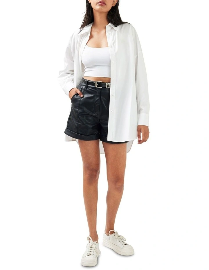 Wilder Days Vegan Leather Shorts in Black