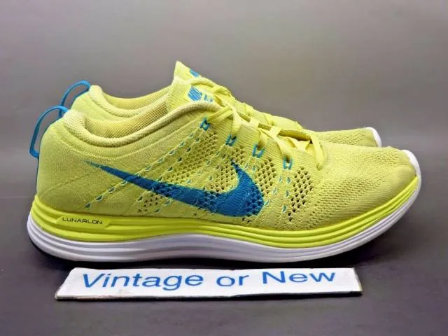 Women's Nike Flyknit Lunar+ 1 Electric Yellow Teal Runni...