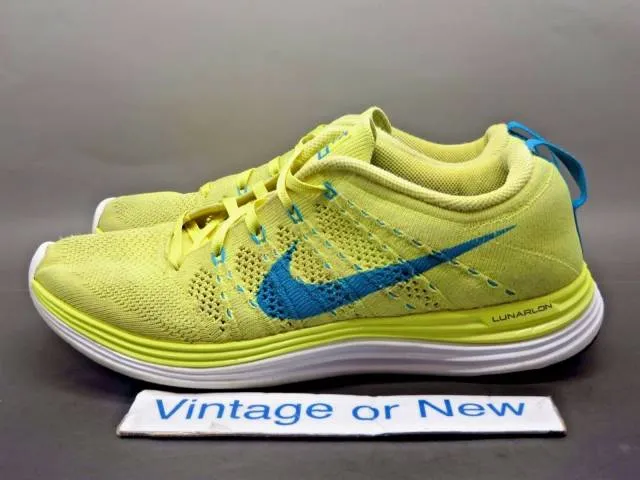 Women's Nike Flyknit Lunar+ 1 Electric Yellow Teal Runni...