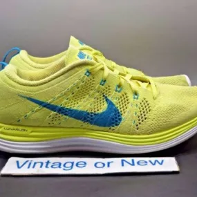 Women's Nike Flyknit Lunar+ 1 Electric Yellow Teal Runni...