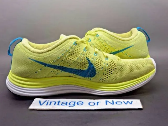 Women's Nike Flyknit Lunar+ 1 Electric Yellow Teal Runni...