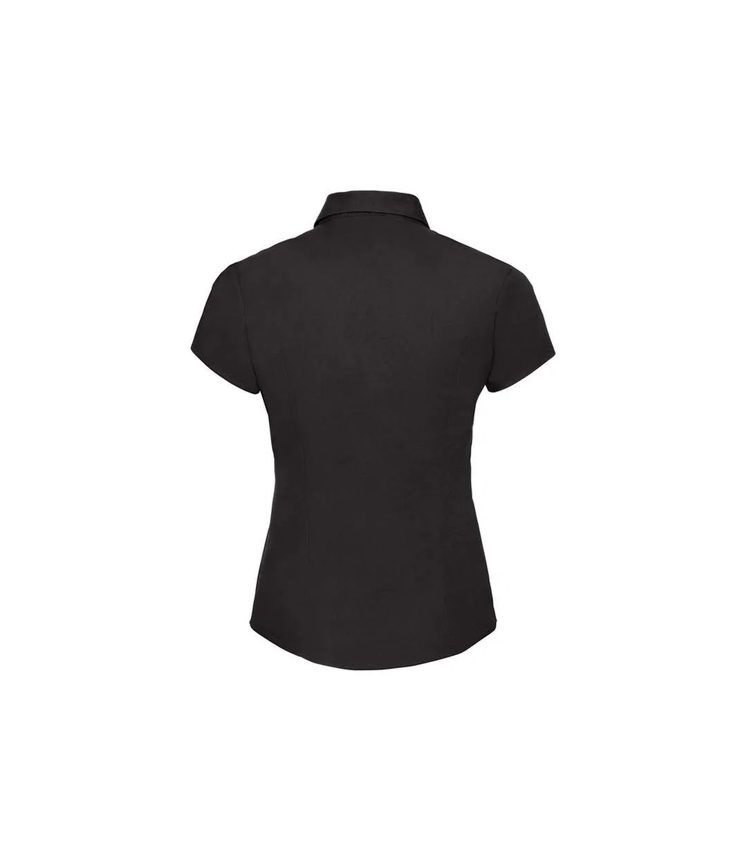 Womens/ladies easy-care fitted short-sleeved shirt black Russell Collection