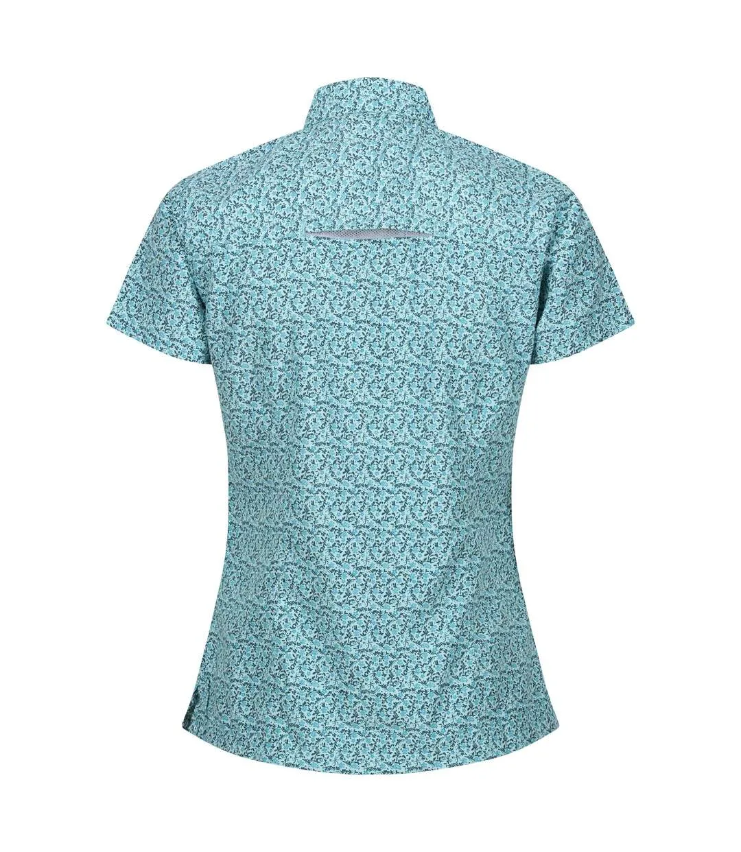 Womens/ladies mindano viii ditsy print short-sleeved shirt bleached aqua Regatta