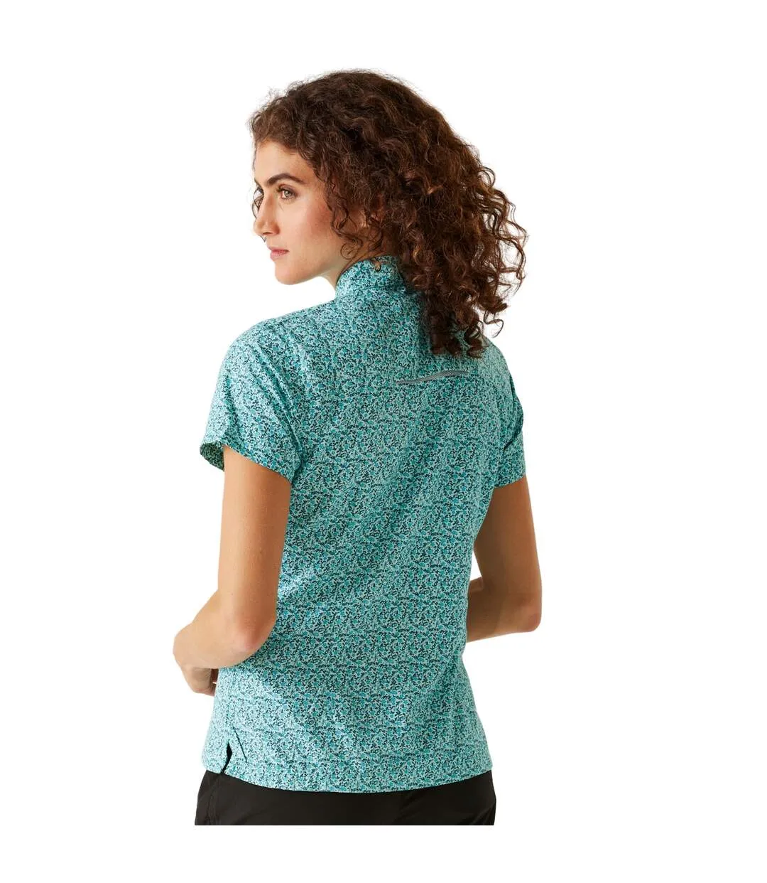 Womens/ladies mindano viii ditsy print short-sleeved shirt bleached aqua Regatta