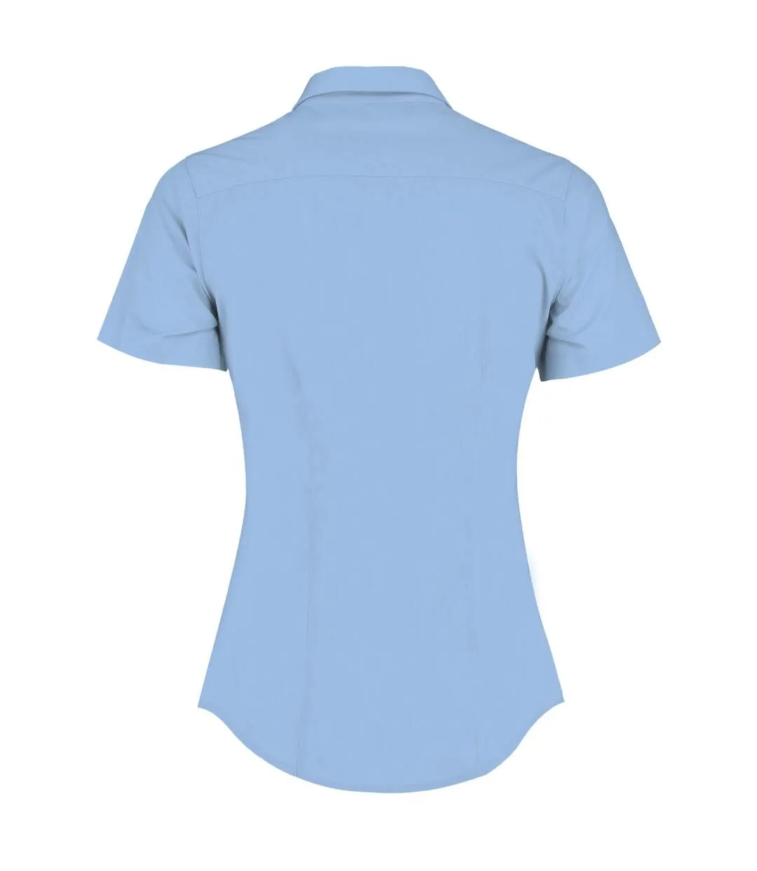 Womens/ladies poplin tailored short-sleeved shirt light blue Kustom Kit