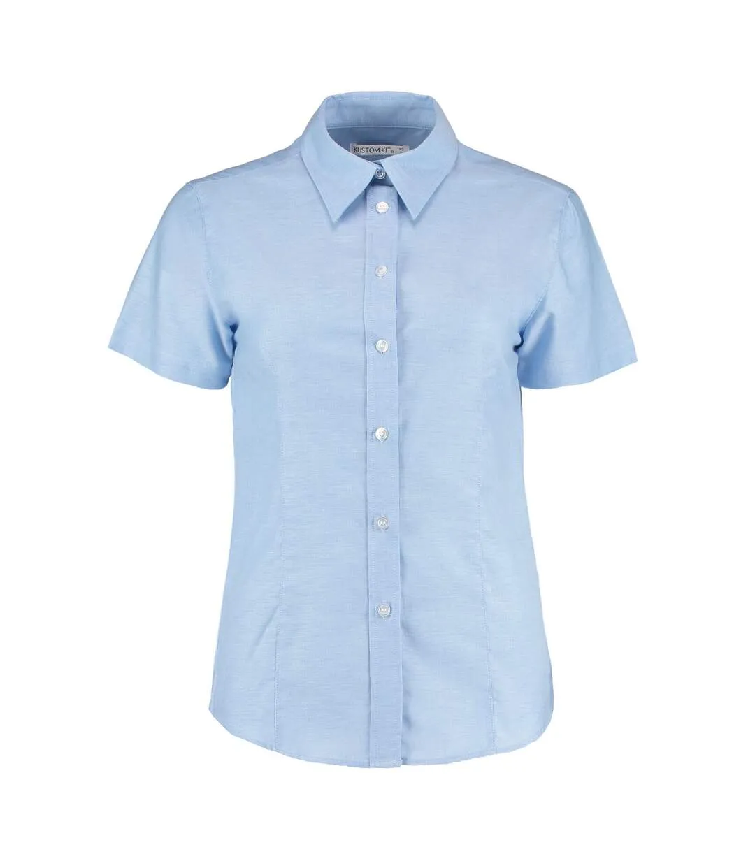 Womens/ladies short sleeve workwear oxford shirt light blue Kustom Kit